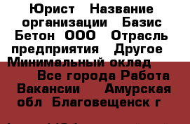 Юрист › Название организации ­ Базис-Бетон, ООО › Отрасль предприятия ­ Другое › Минимальный оклад ­ 25 000 - Все города Работа » Вакансии   . Амурская обл.,Благовещенск г.